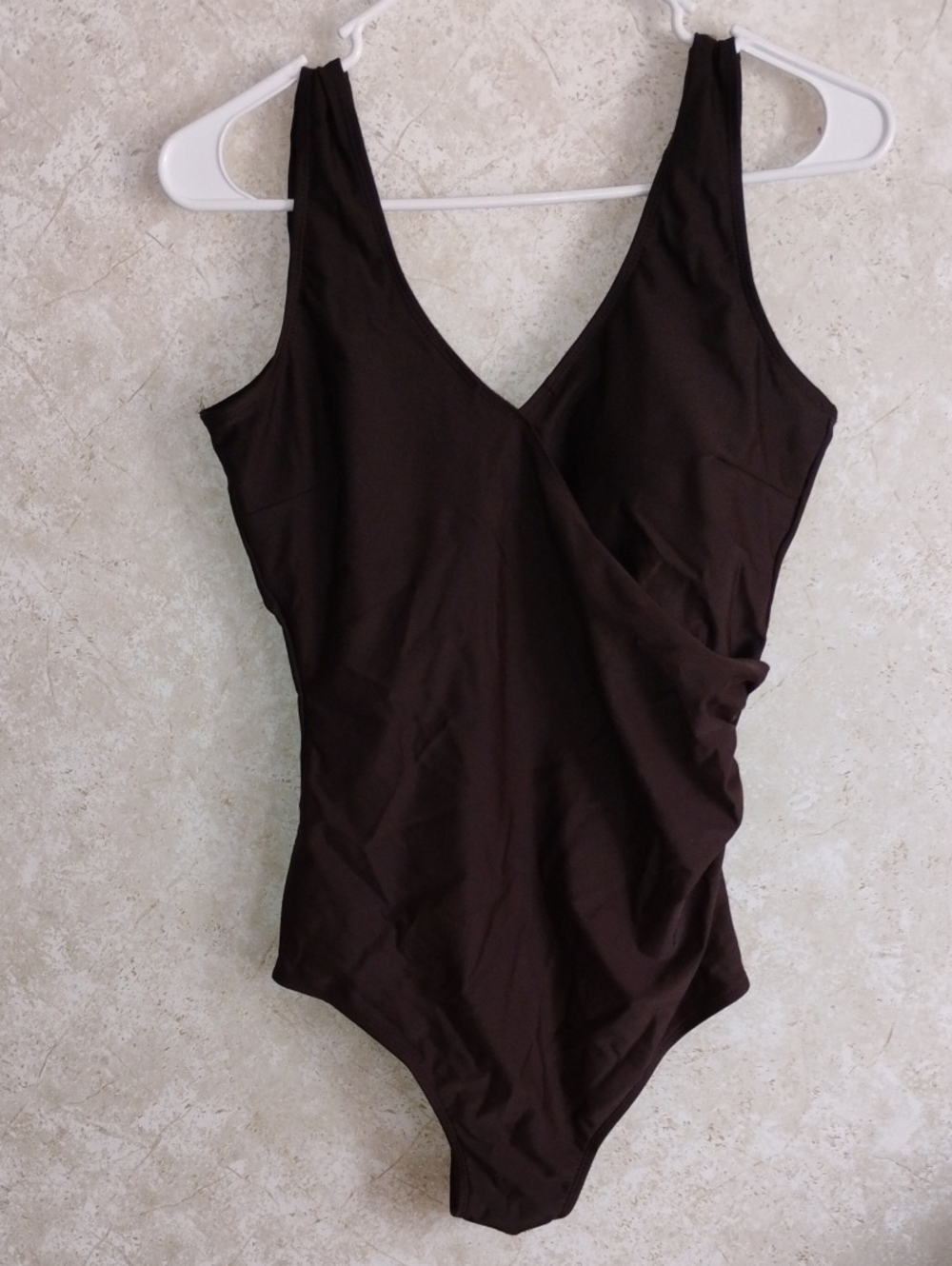 Inhear Brown one piece Swimsuit/ Minimalist, Modest Design/ Beach, Size 12
